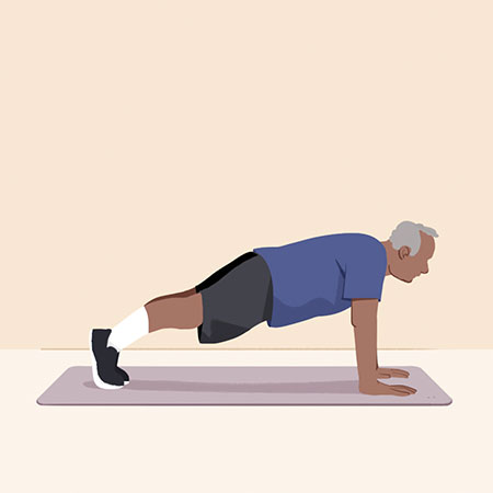 Illustration of a woman demonstrating how to plank